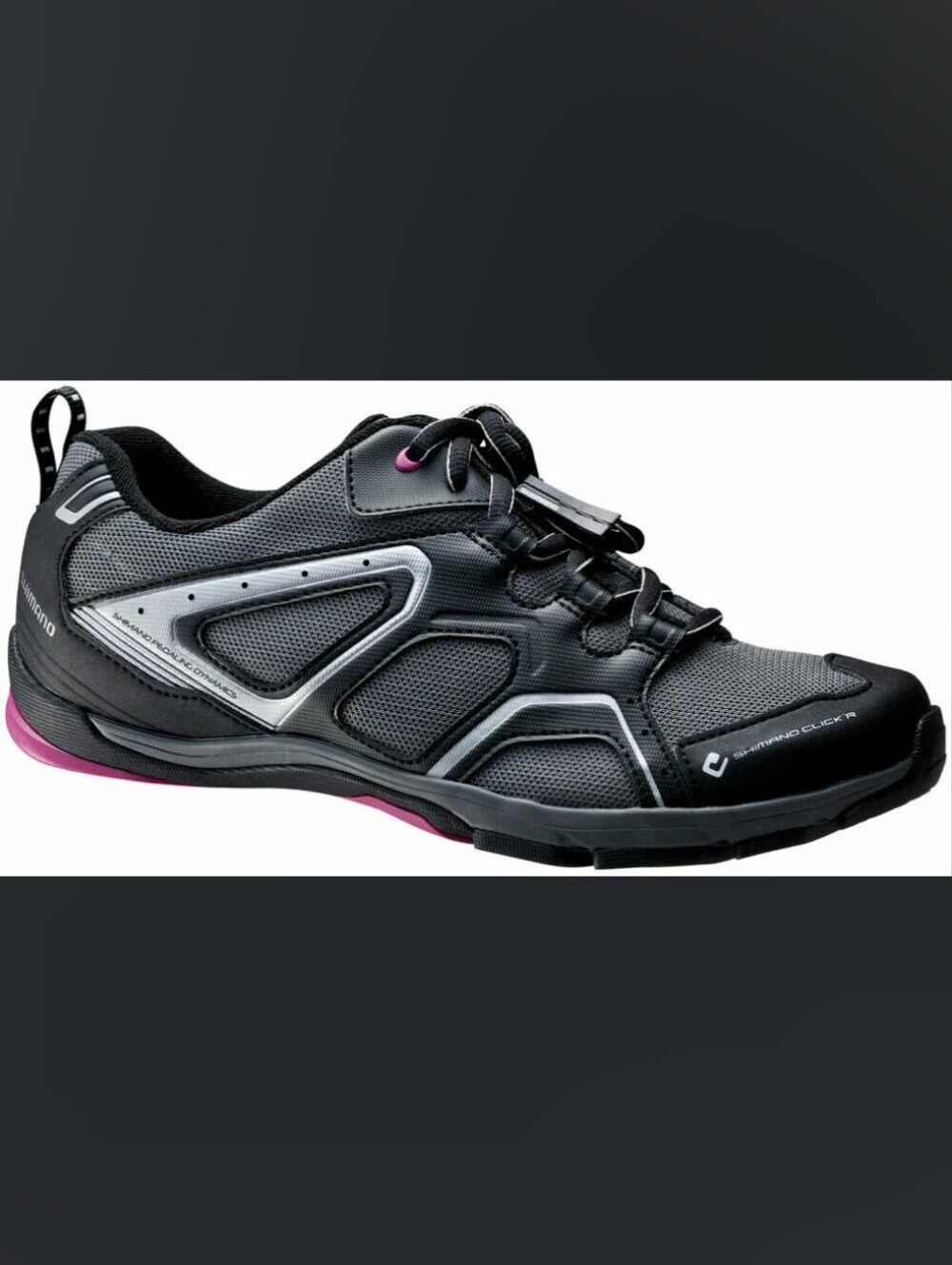 Shimano Women's Black Athletic Cycling Shoe with Pink Accents